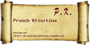 Prosch Krisztina névjegykártya